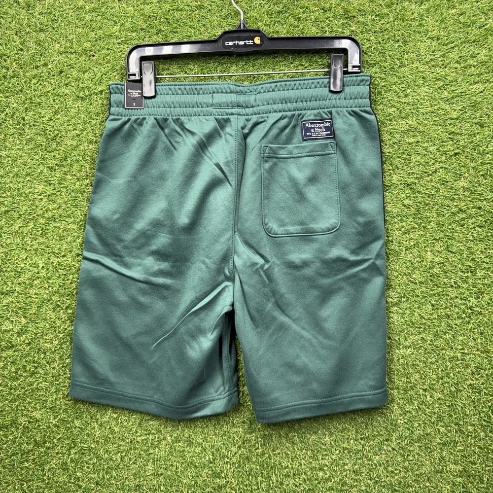 New Abercrombie & Fitch Shorts Mens Small Blue Green Fleece Drawstring Pocket